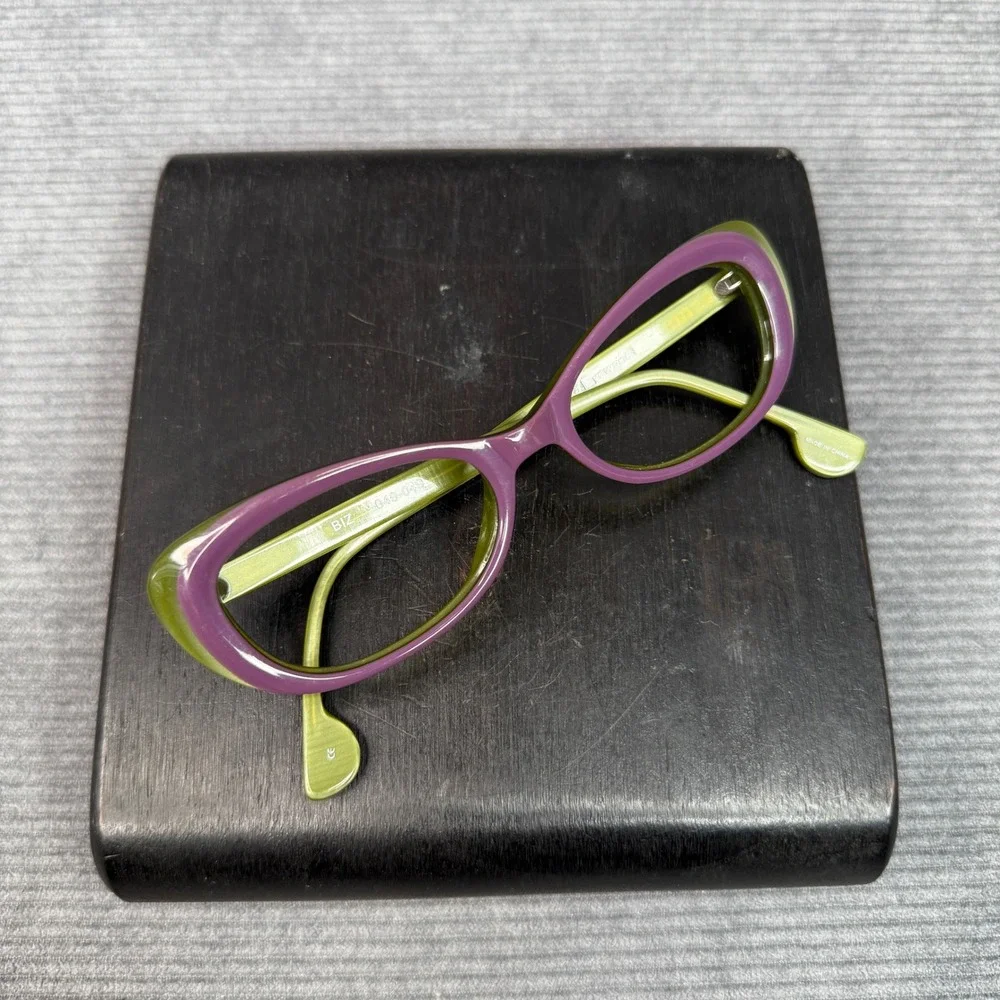 Fiction by l.a.Eyeworks Biz 049-049 Cat Eye Y2k Glasses Frames Green Purple 0907